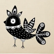 Vtáčik čiernobiely folklór