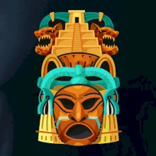 Mayová maska s pyramídou Mayová maska s pyramídou