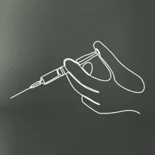 Ruka a injekcia jedným ťahom