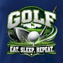 Golfová palica s loptičkou eat sleep repeat