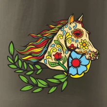 Kôň farebný s listami