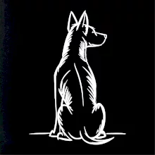 Pes kreslený zozadu