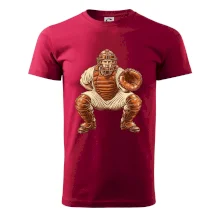 Baseballový catcher retro rytina