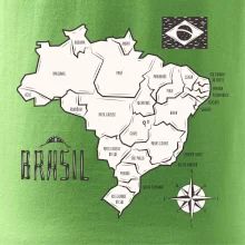 Brazília mapa s názvami regiónov