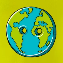 Planéta krajiny gombík (Pecka design)