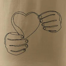 Ruka držiaca srdce jedným ťahom Ruka držiaca srdce jedným ťahom