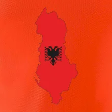 Albánsko mapa a znak Albánsko mapa a znak