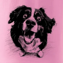 Čiernobiela karikatúra Bernský salašnícky pes