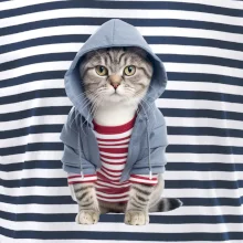 Mačka v pruhovanom triku