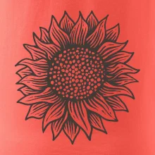 Slnečnica kreslená čiernobiela