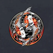 Yin & Yang Koi kapor - oranžový