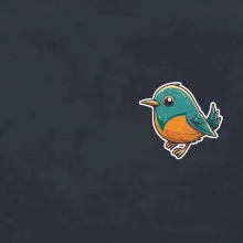 Vtáčik kreslený na prsníku