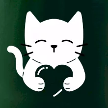 Mačka drží srdce Mačka drží srdce