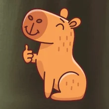 Kapybara s palcom hore