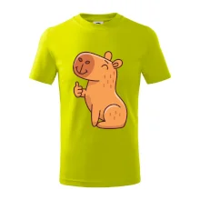 Kapybara s palcom hore