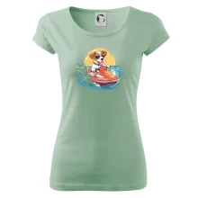 Jack russell teriér na vodnom skútri