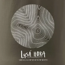 Lysá hora - vrstevnice v kruhu