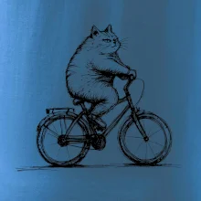 Tučná mačka na bicykli