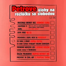 Tričko na rozlúčku s úlohami vpredu