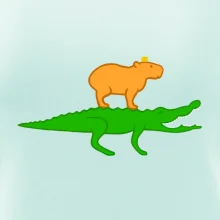 Kapybara na krokodílovi