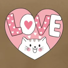 Mačka love - ružové srdce