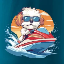 Bišónik na vodnom skútri