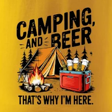 Černý nápis nápis Camping and beer
