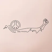 Päsť a symbol mieru