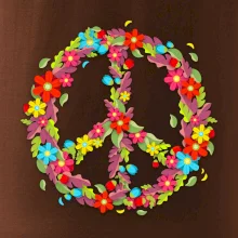 Peace symbol červené kvety