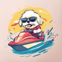 Lhasa Apso na vodnom skútri