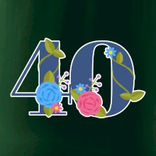 Kvetinové číslo kreslené - 40