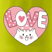 Mačka love - ružové srdce