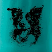 Čiernobiela karikatúra Border kólia