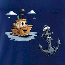 Parové tričko - Loď a kotva