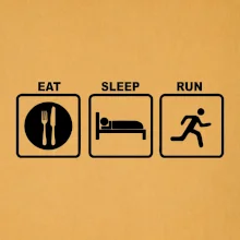 Eat sleep run štvorce