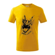 Čiernobiela karikatúra Nemecký ovčiak