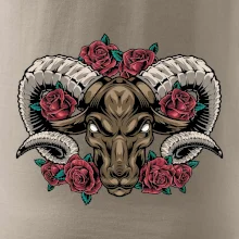 Hlava barana s ružami