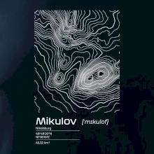 Mikulov - vrstevnice v obdĺžniku