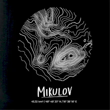 Mikulov - vrstevnice v kruhu