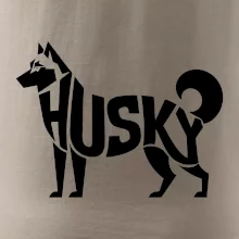 Husky nápis v tele Husky nápis v tele