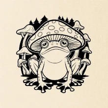 Goblincore čierna hubožaba Goblincore čierna hubožaba