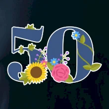 Kvetinové číslo kreslené - 50