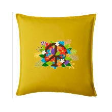 Peace symbol prerastený kvetinami