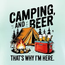 Černý nápis nápis Camping and beer Černý nápis nápis Camping and beer