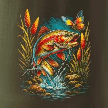 Obrázok pstruh a motýľ