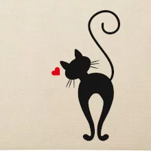 Zamilovaná mačka zozadu Zamilovaná mačka zozadu