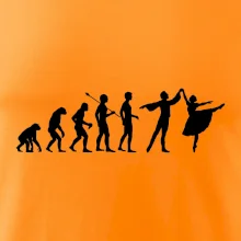 Evolúcia tanec - muž a žena so sukňou