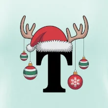 Vianočné rodinné tričká - písmeno a čiapka