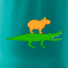 Kapybara na krokodílovi