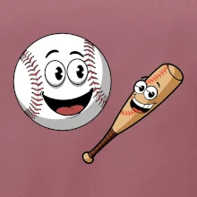 Parové tričko - baseballová raketa a loptička